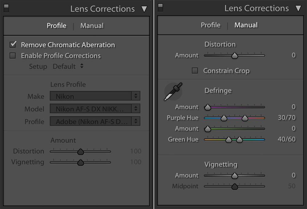 removing chromatic aberration in Lightroom