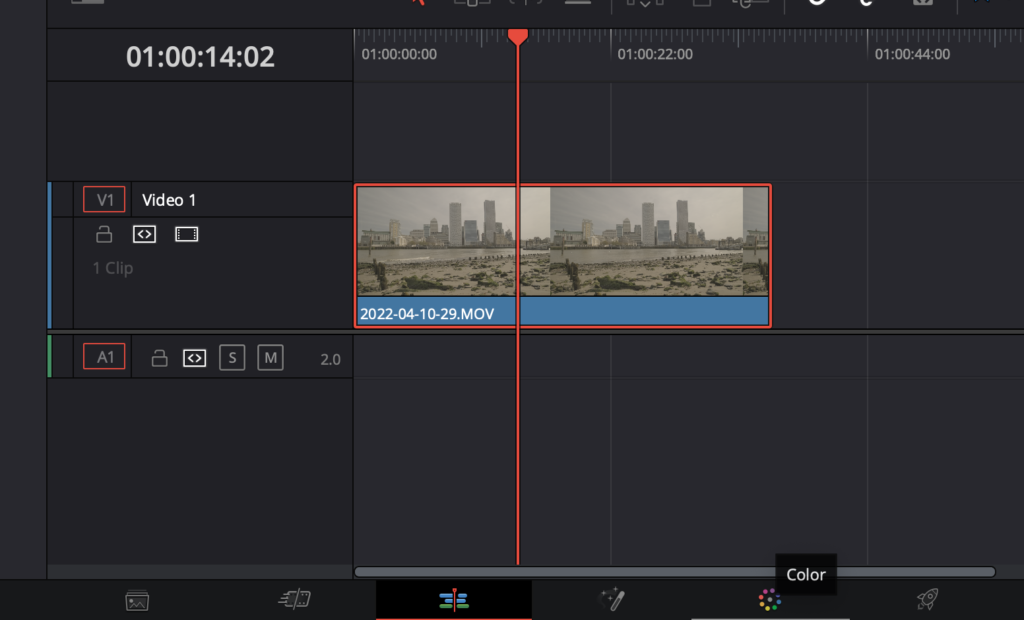 Sceenshot of Davinci Resolve video editing software. 