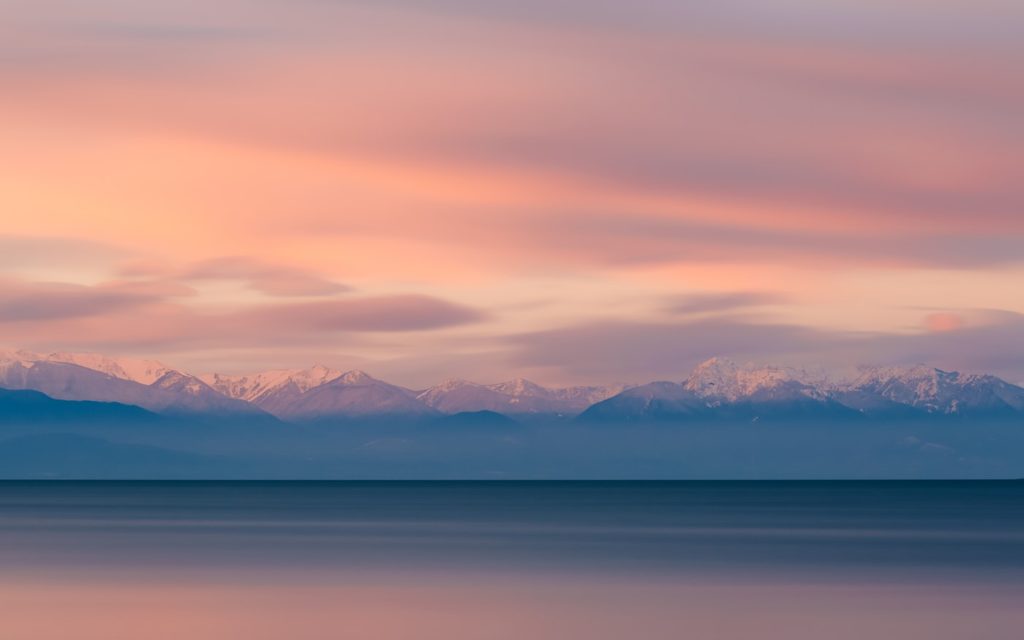 long exposure pink calm sky