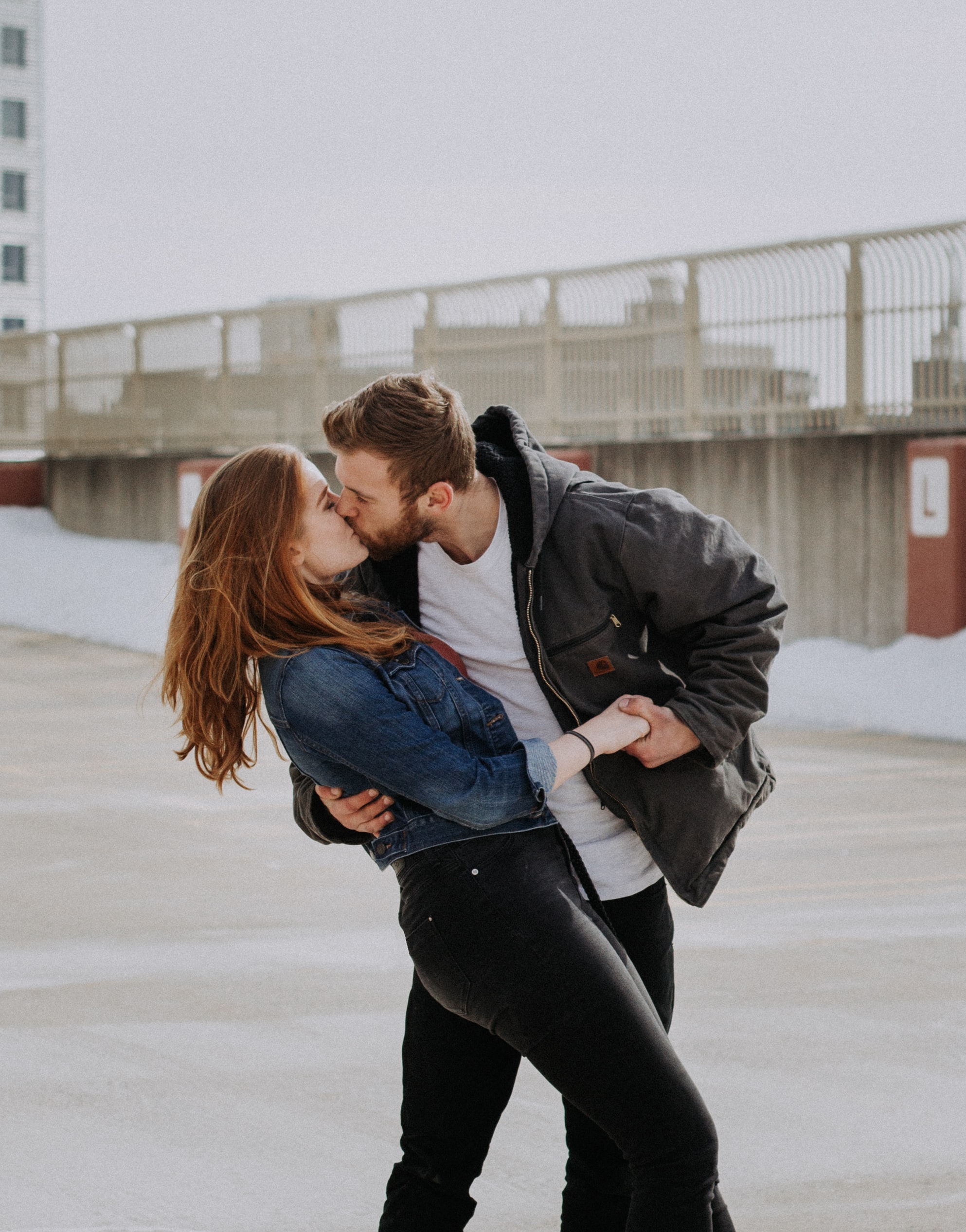 Engagement photos for same height couples