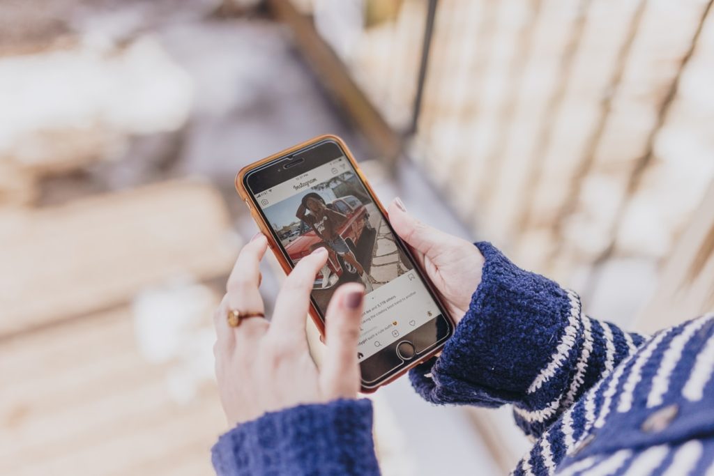 a person holding a cell phone
