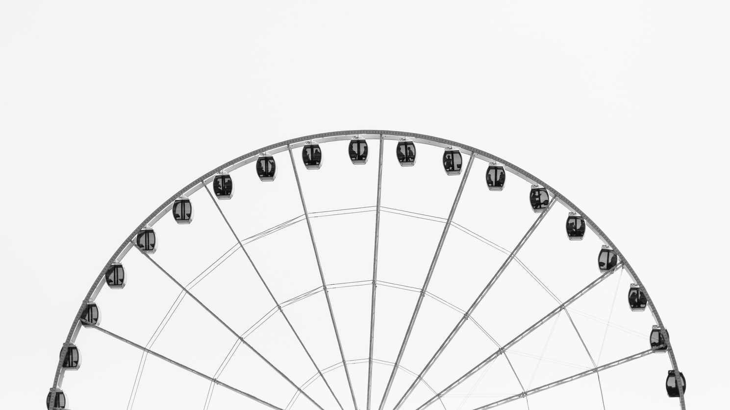 black and white ferris wheel