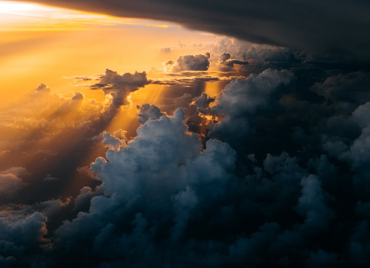 yellow and deep gray skies