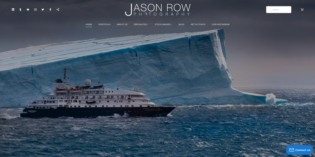 screenshot of Jason Row Photography home page