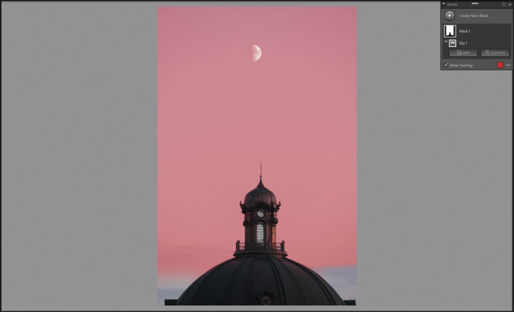 Sky Selection Tool in Lightroom