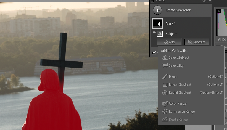 Adding to a mask in Lightroom Classic