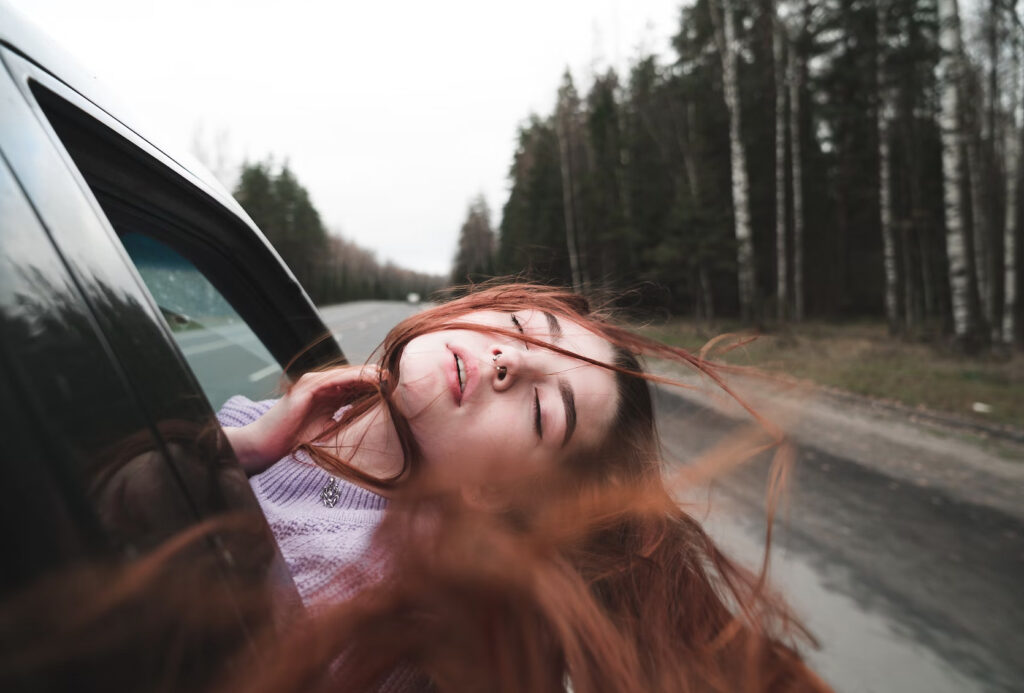 hair in the wind