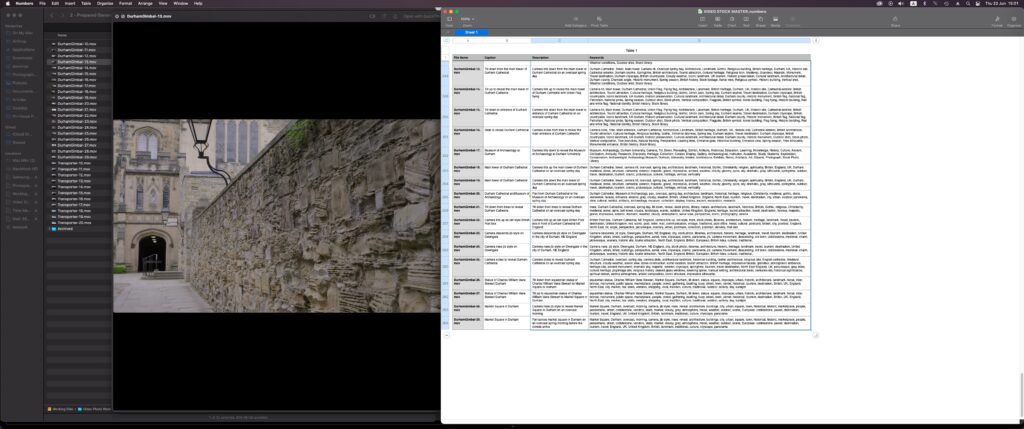 Screenshot of a photographer's keywording workflow