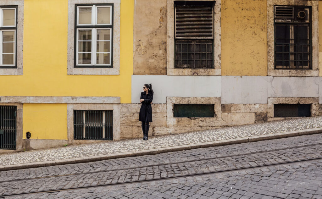 woman standing on the street