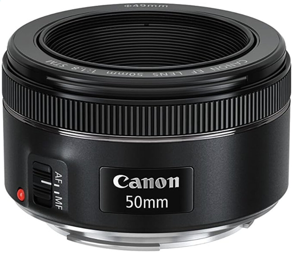 Canon EF 50mm focal length f/1.8 STM lens for street photography