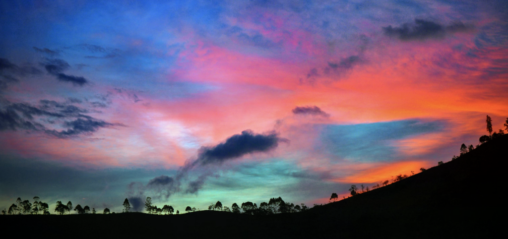 blue pink dramatic sky