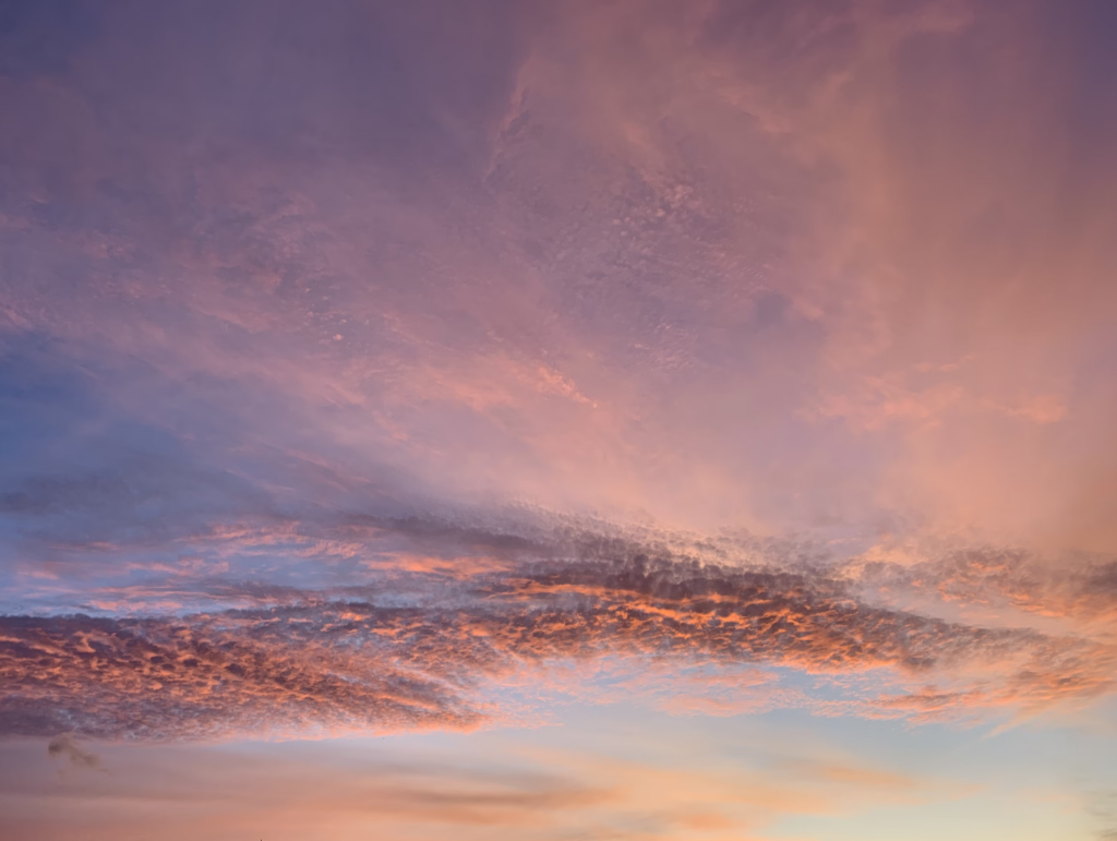 pink blue pastel skies