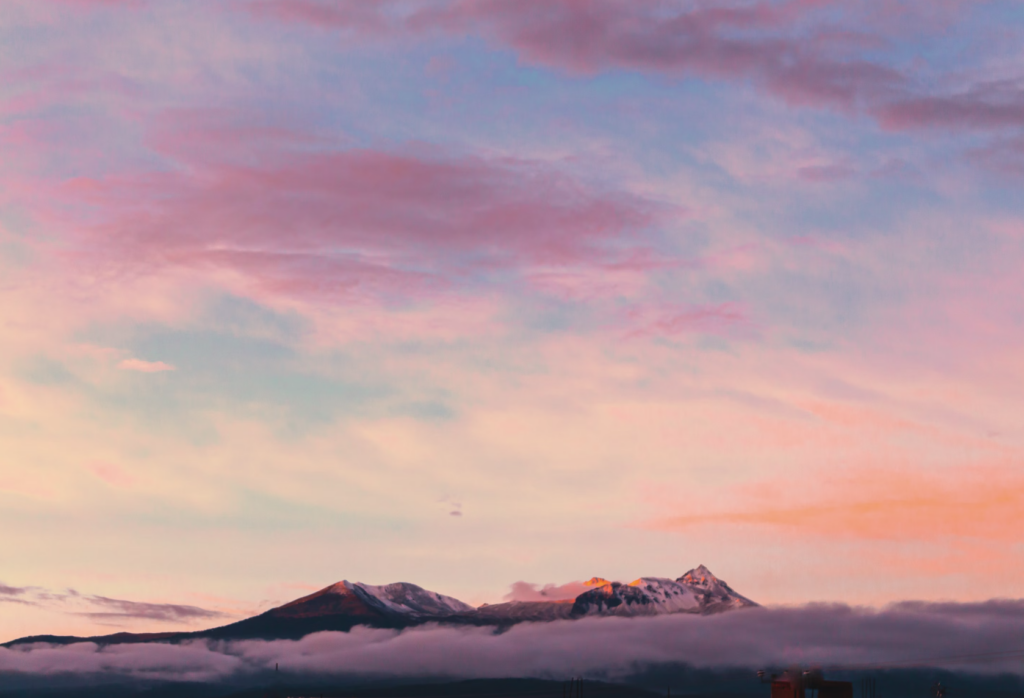 mountain pink skies