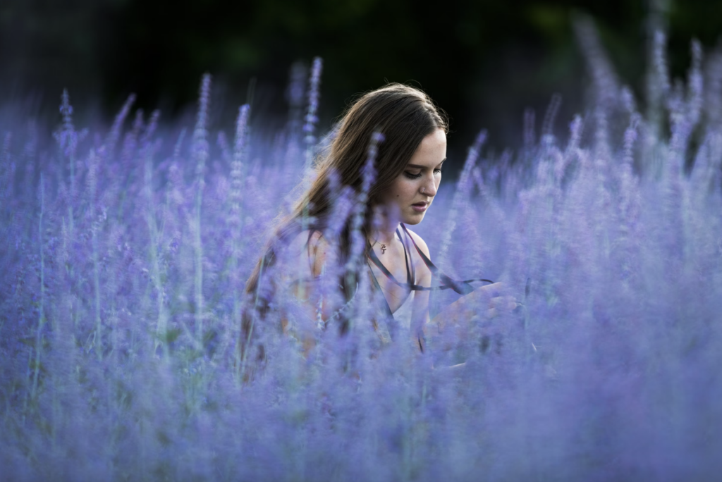 purple dramatic portrait