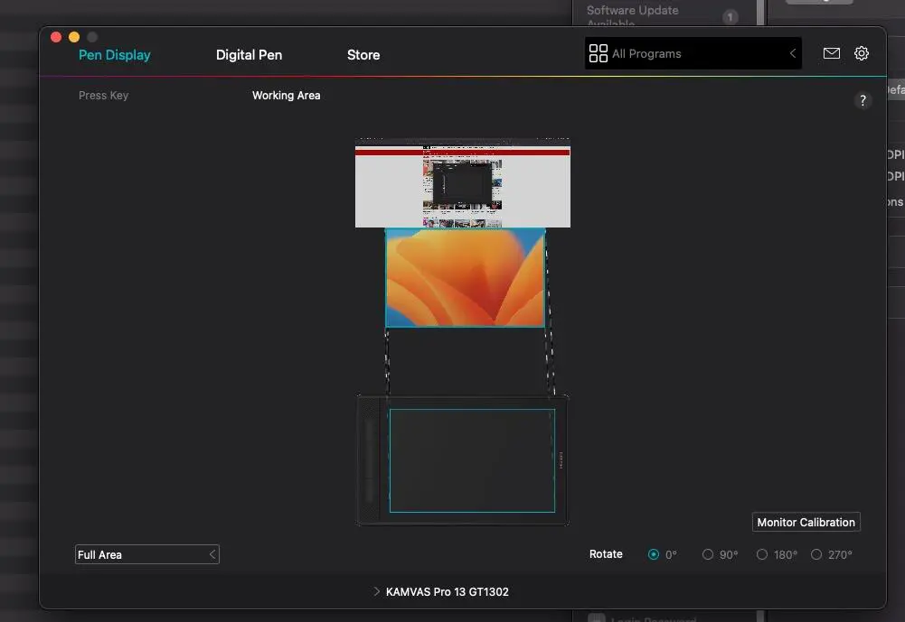 Huion Kamvas Pro set up screen