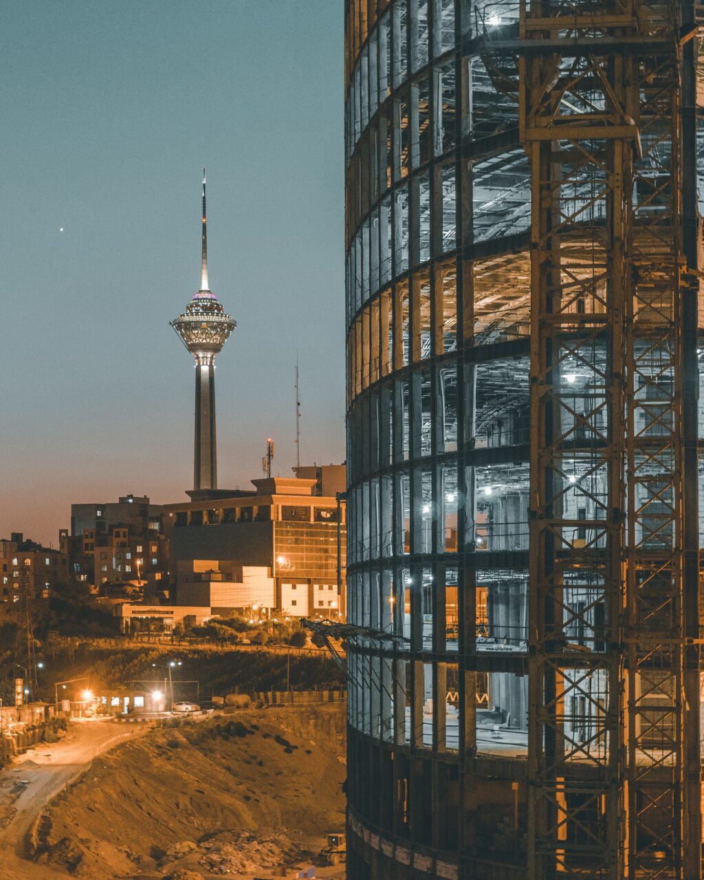 blue hour and artificial lights