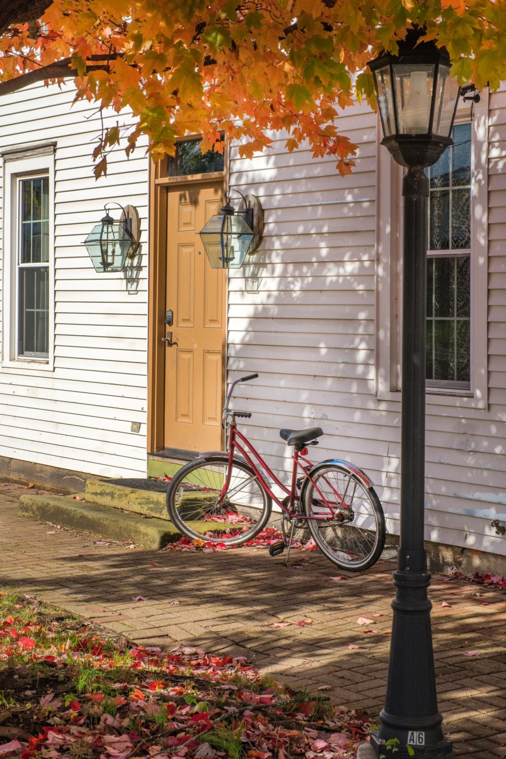 bicycle in front of the house