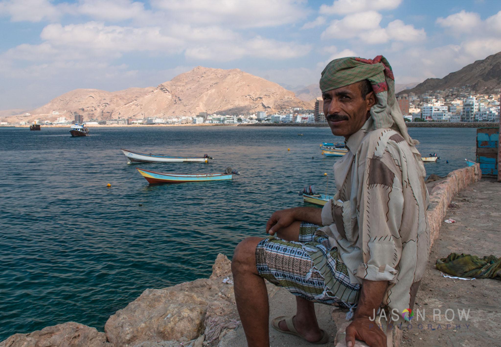 A fisherman in the Yemeni port of Al Mukalla