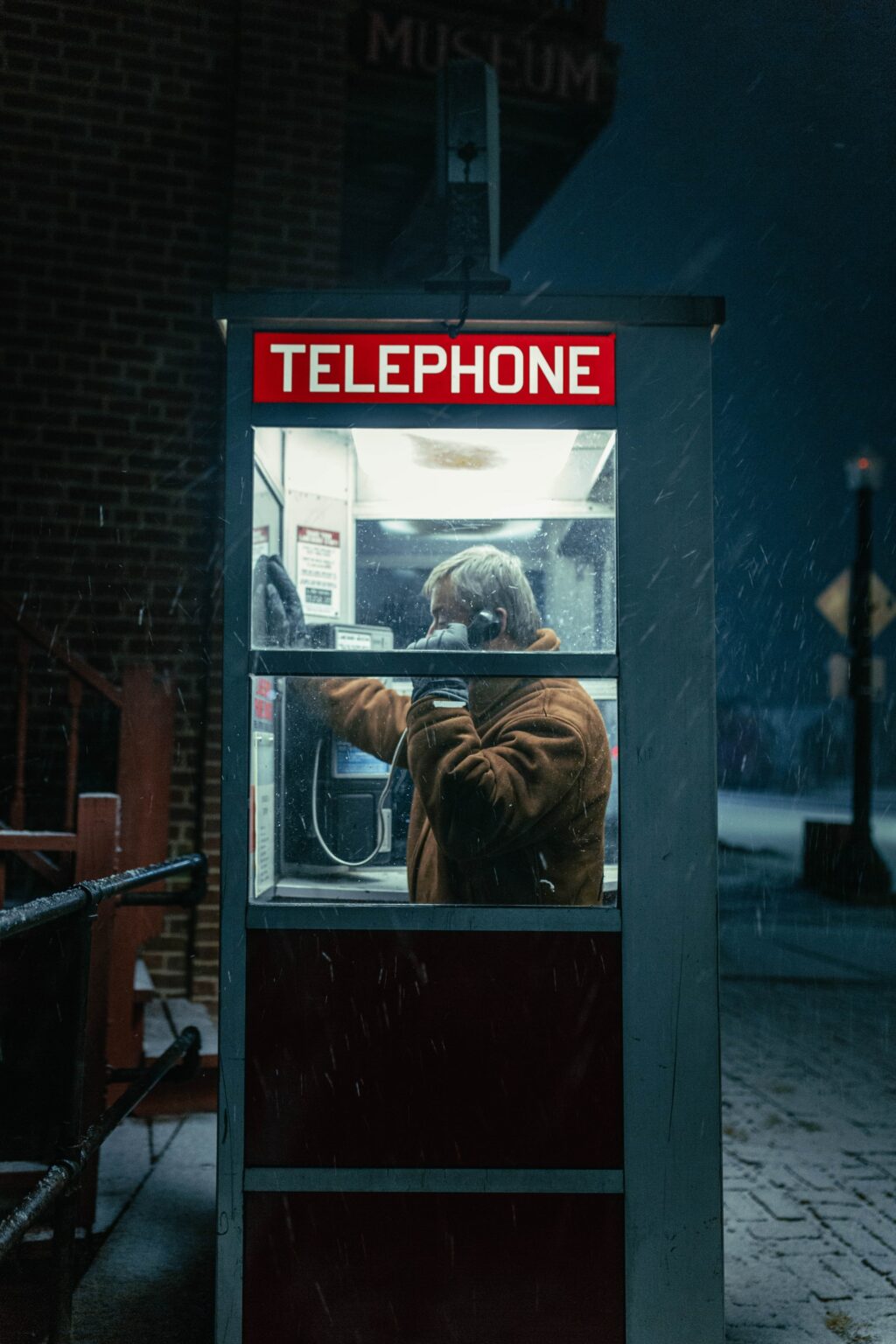 telephone street rain