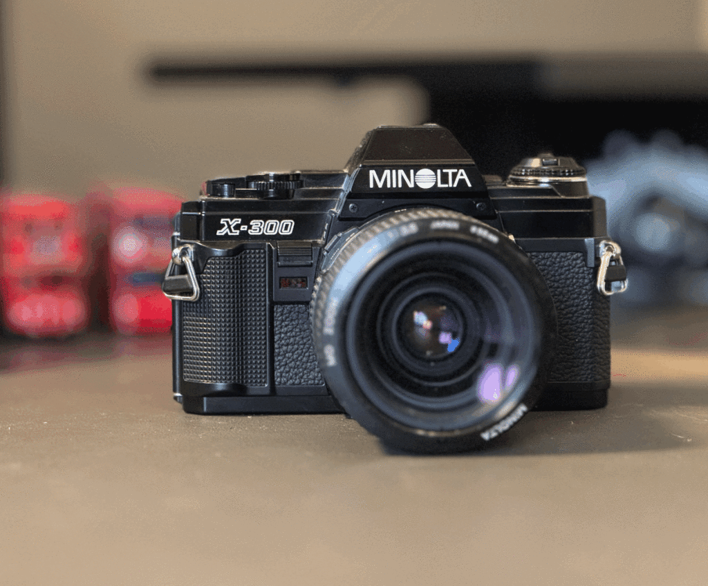 A Minolta X300 film camera