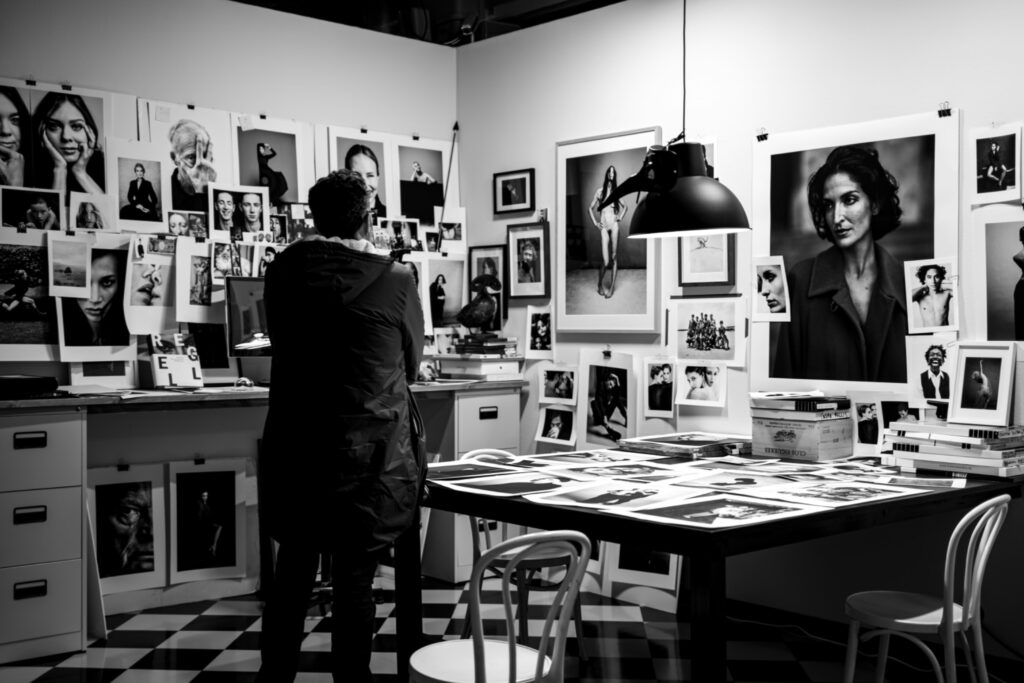 A studio full of large photo prints