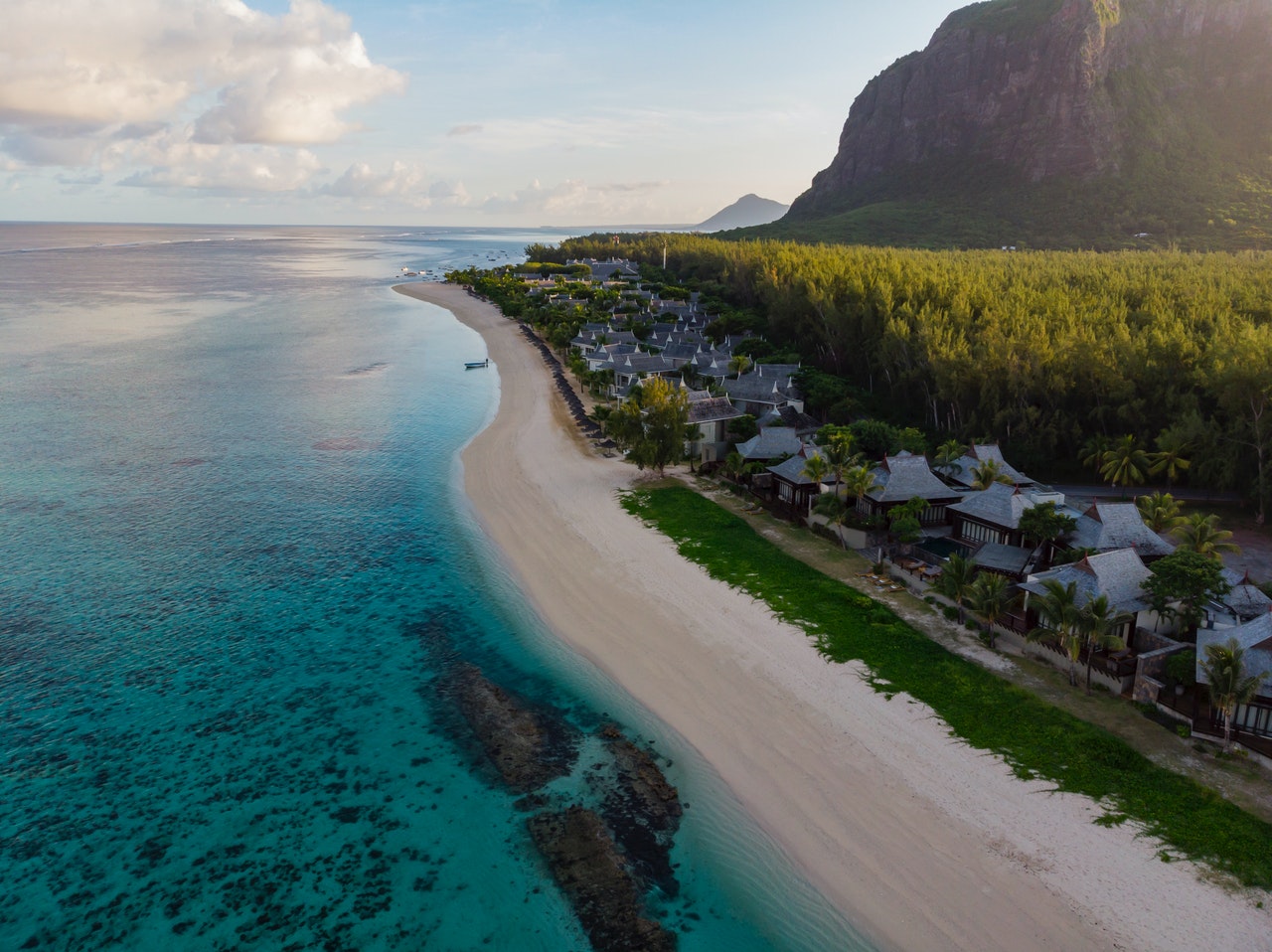 aerial photo of island