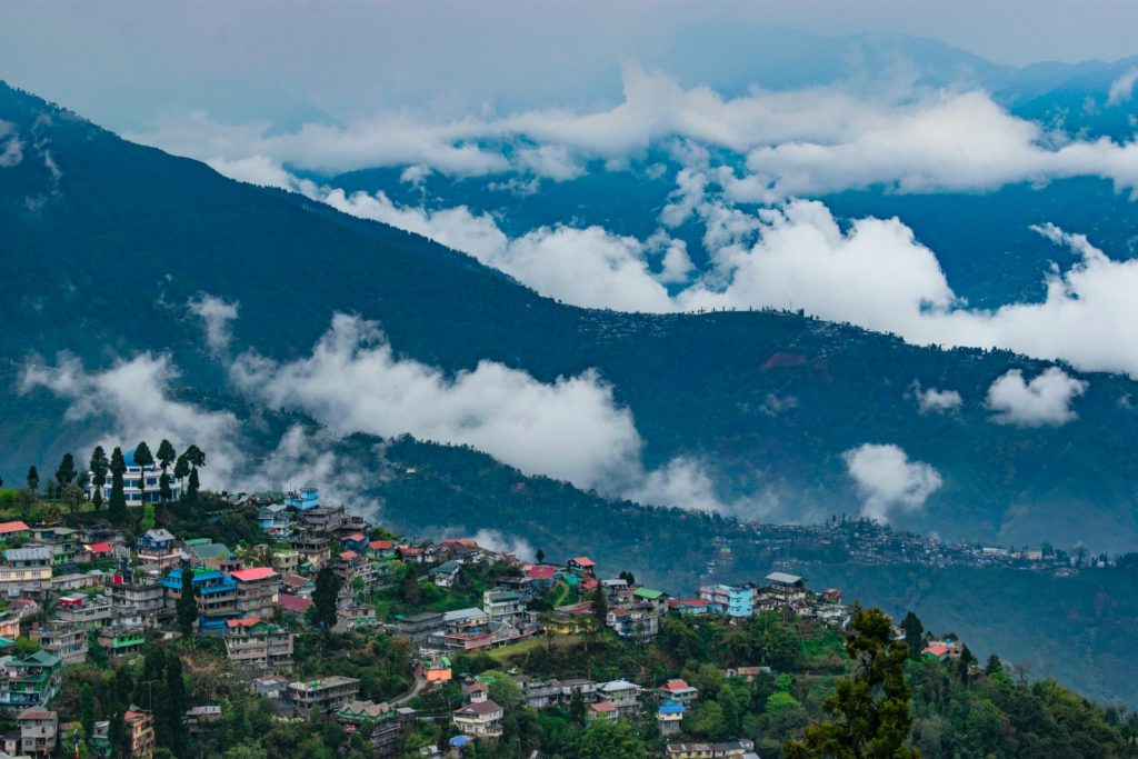 aerial view of city in Darjeeling