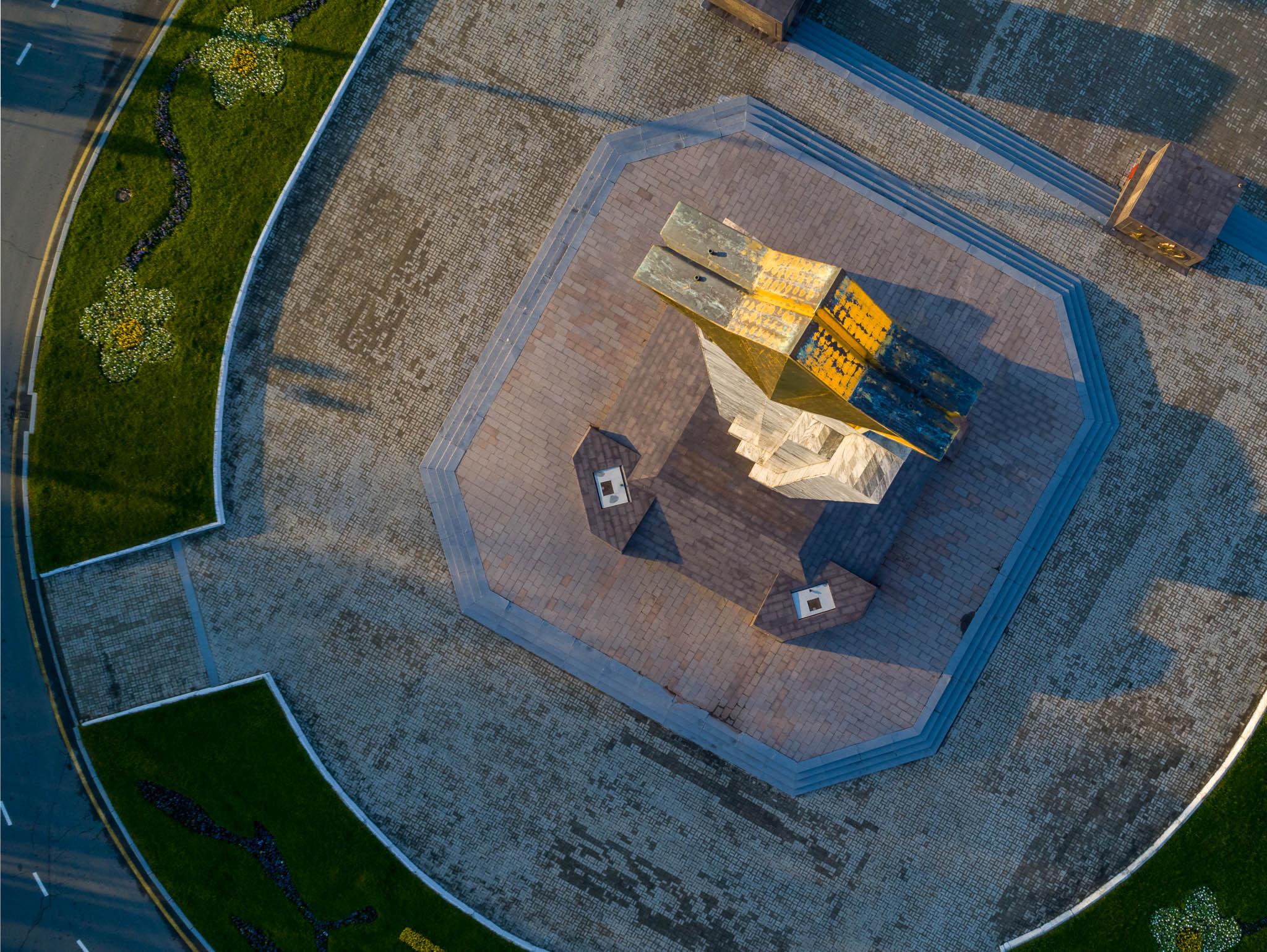 Aerial view of the Victory Monument in Odesa Ukraine