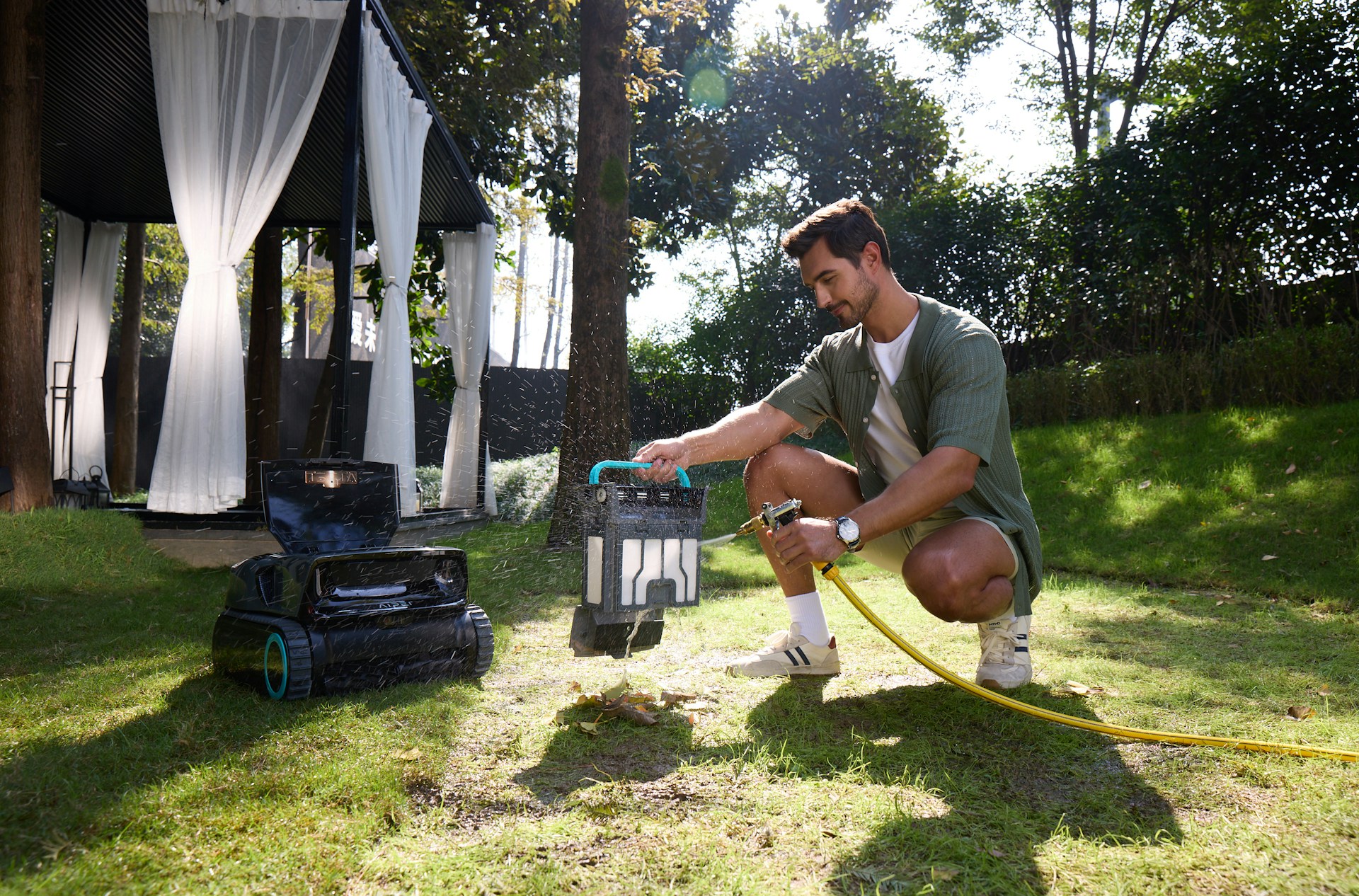Technology interacting with water and outdoor space