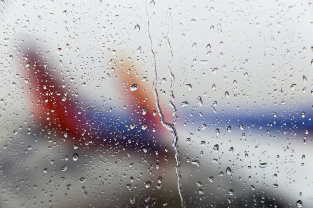 rain glass reflection