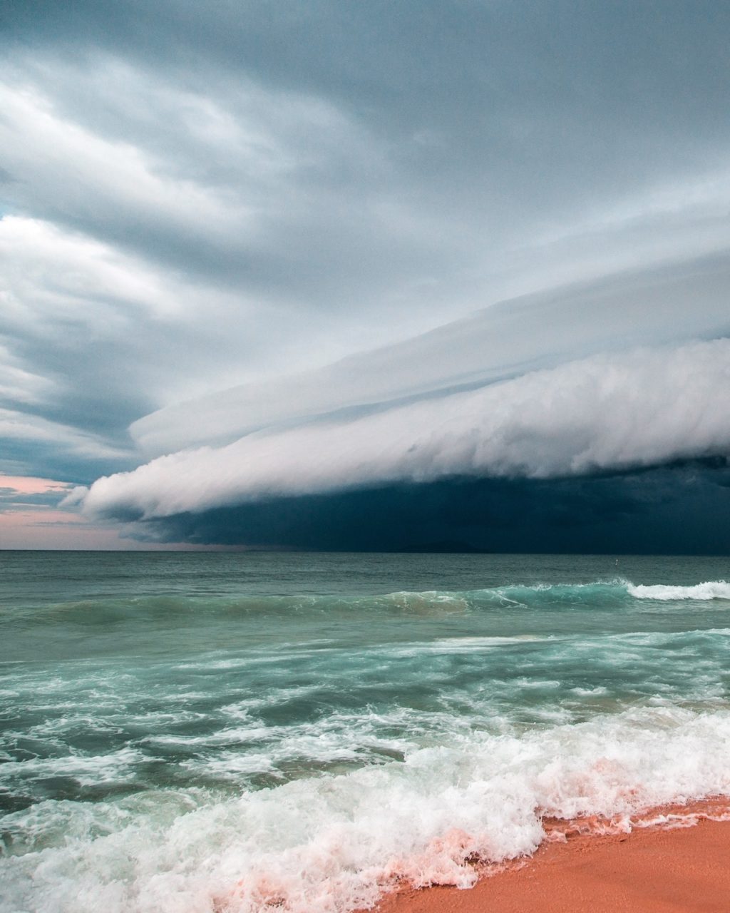 Storm front over water.