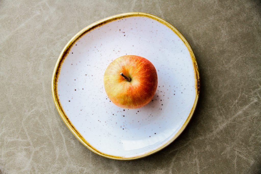 rustic plate with a fruit