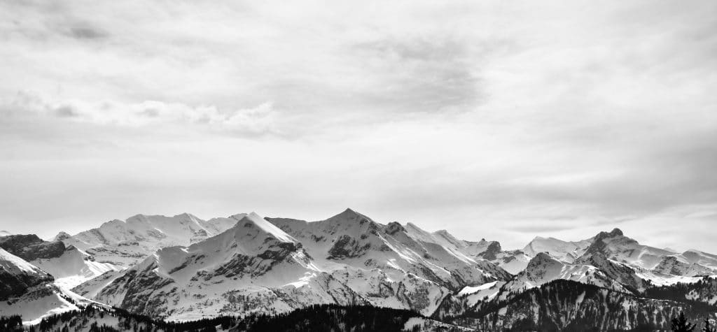 black and white mountains