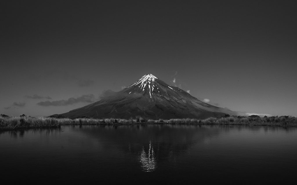 black and white mountains
