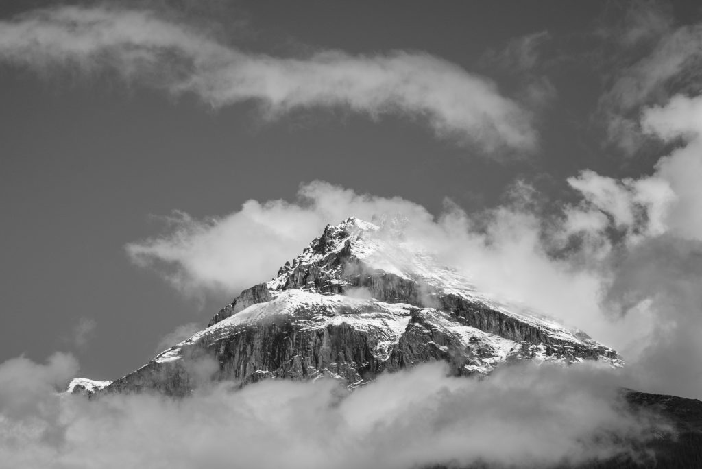 black and white mountains