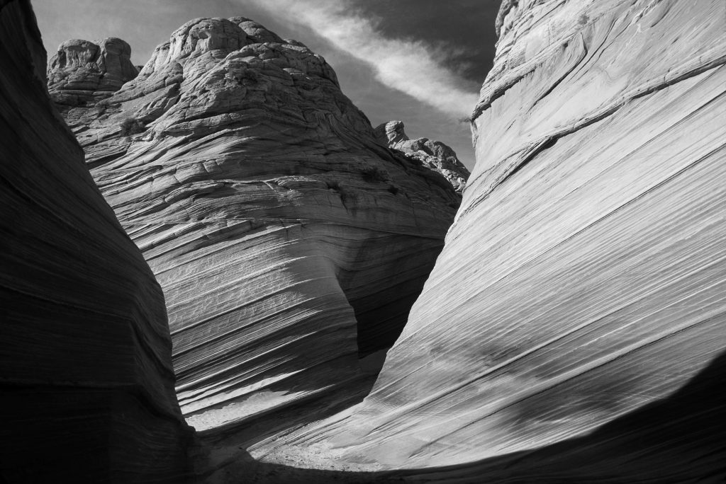 black and white mountains