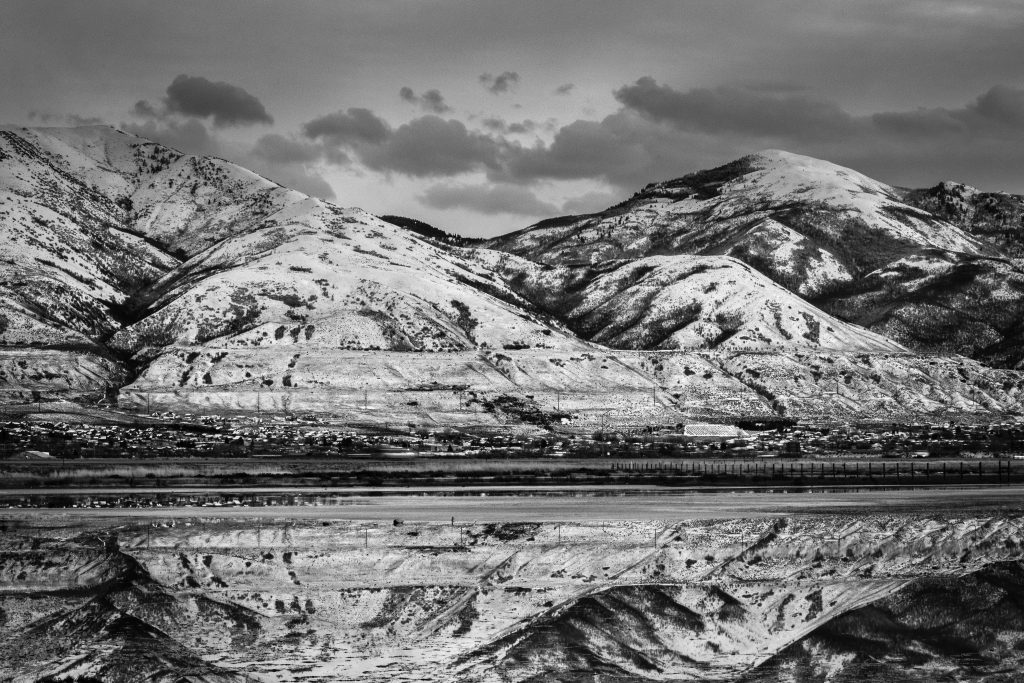 black and white mountains