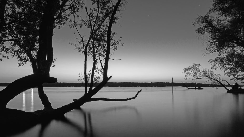 River in black and white 