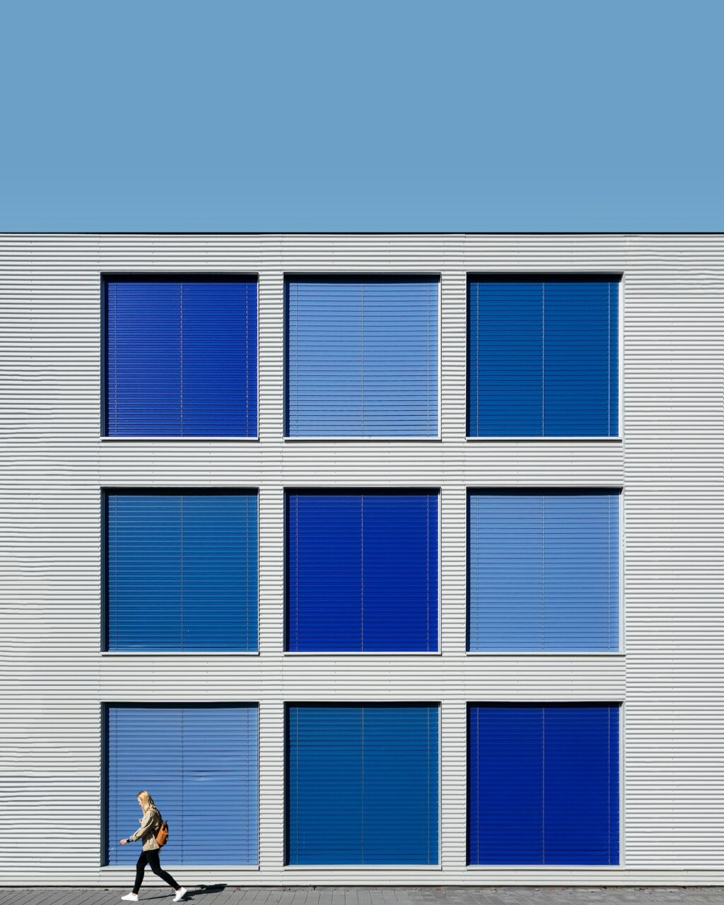 minimal composition blue panels