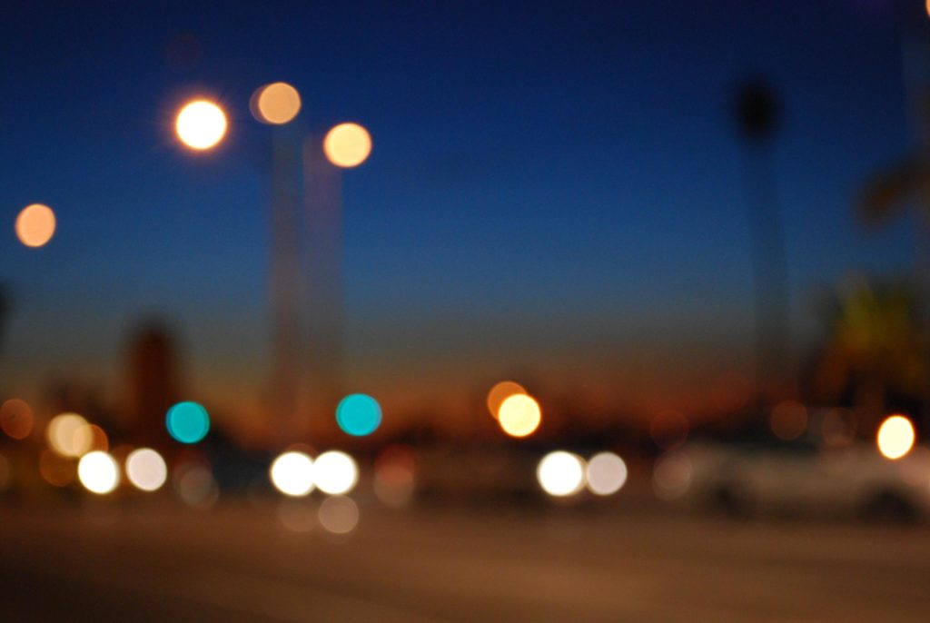 blue hour sunset bokeh