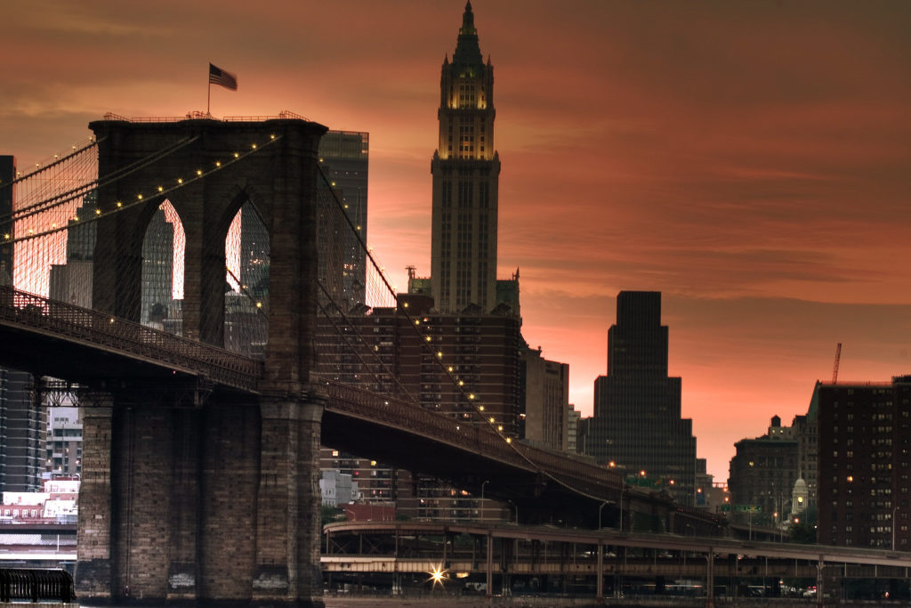 brooklyn bridge sunset hdr sml