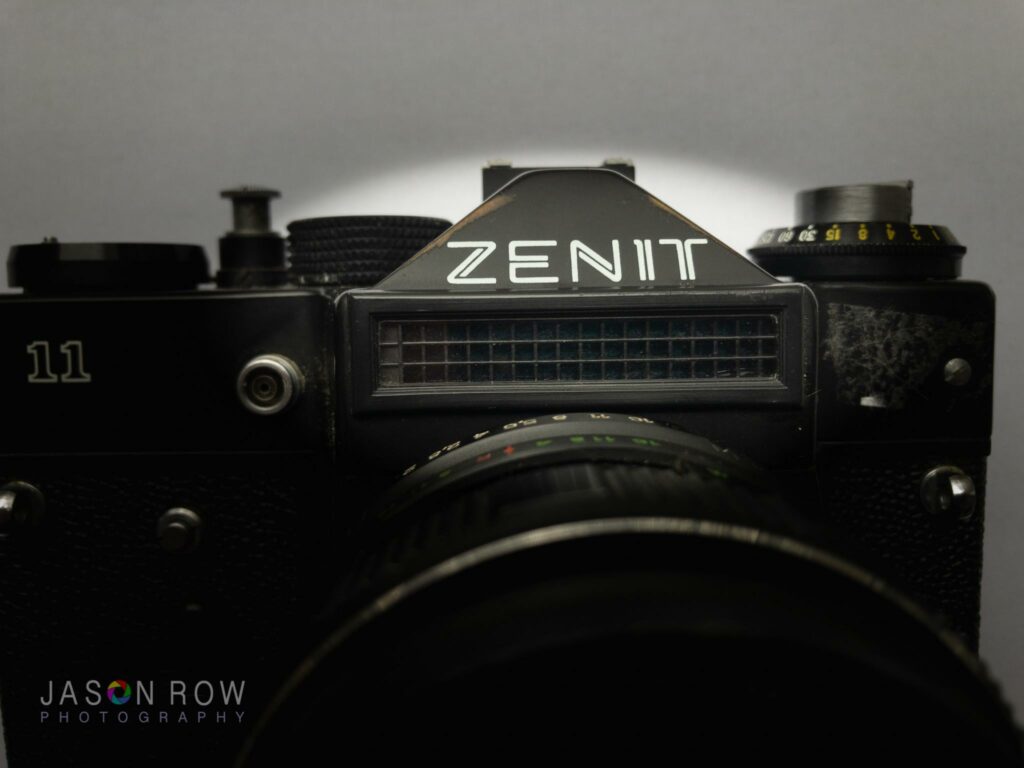 Close shot of a Soviet Zenit 11 camera