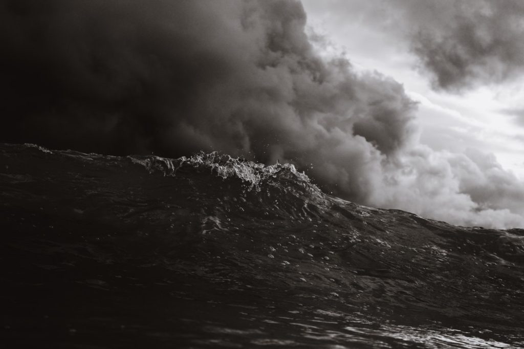 Storm over a wave.