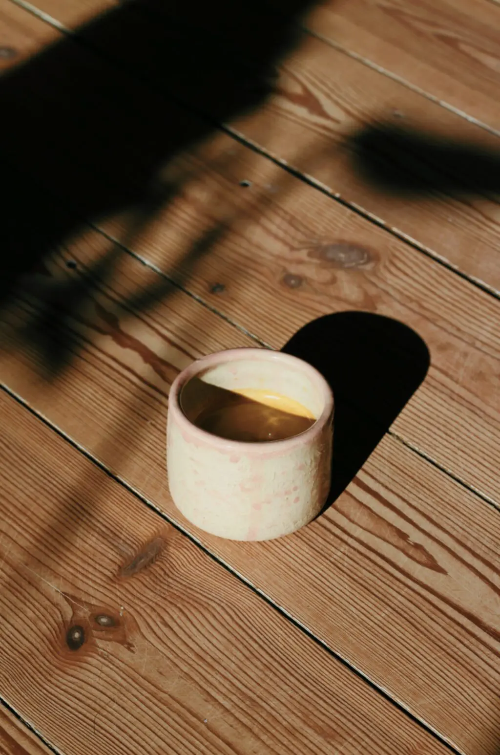 a cup of coffee on a table