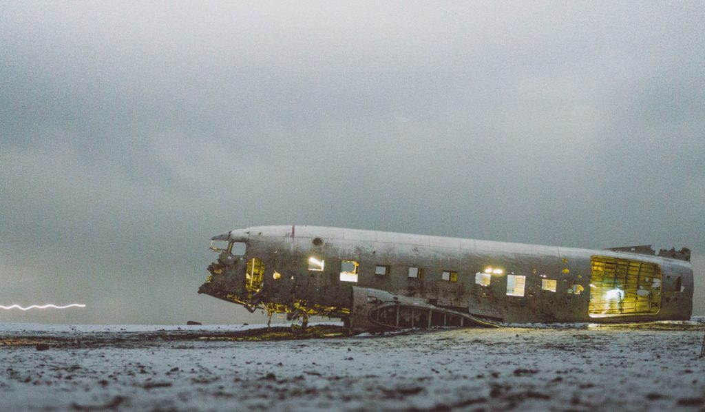 Derelict, crashed aircraft