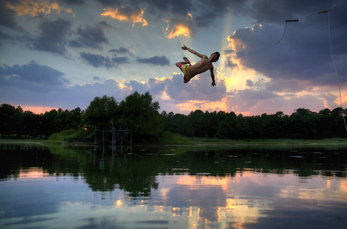 A man diving