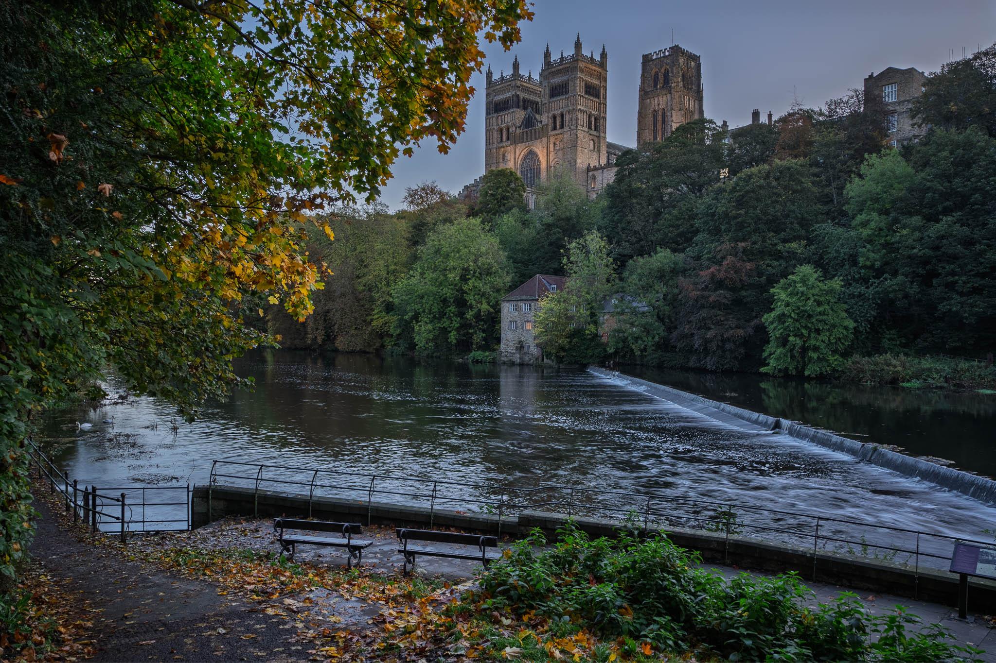 Durham Cathedral in Autumn in an image that demonstrates too much HDR