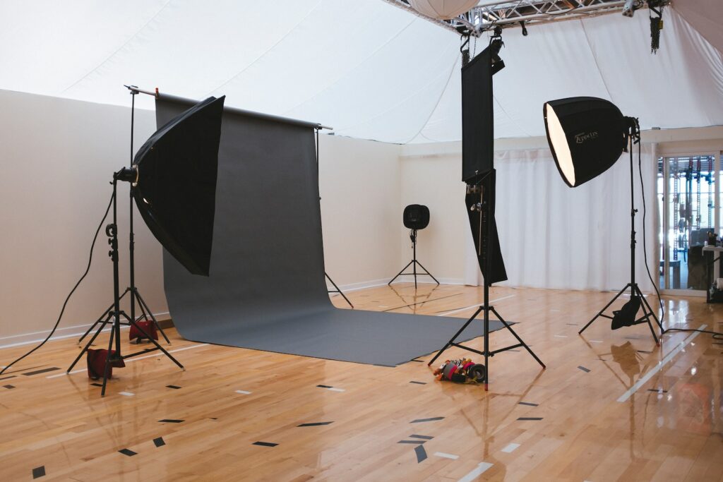 Studio prepared for shoot