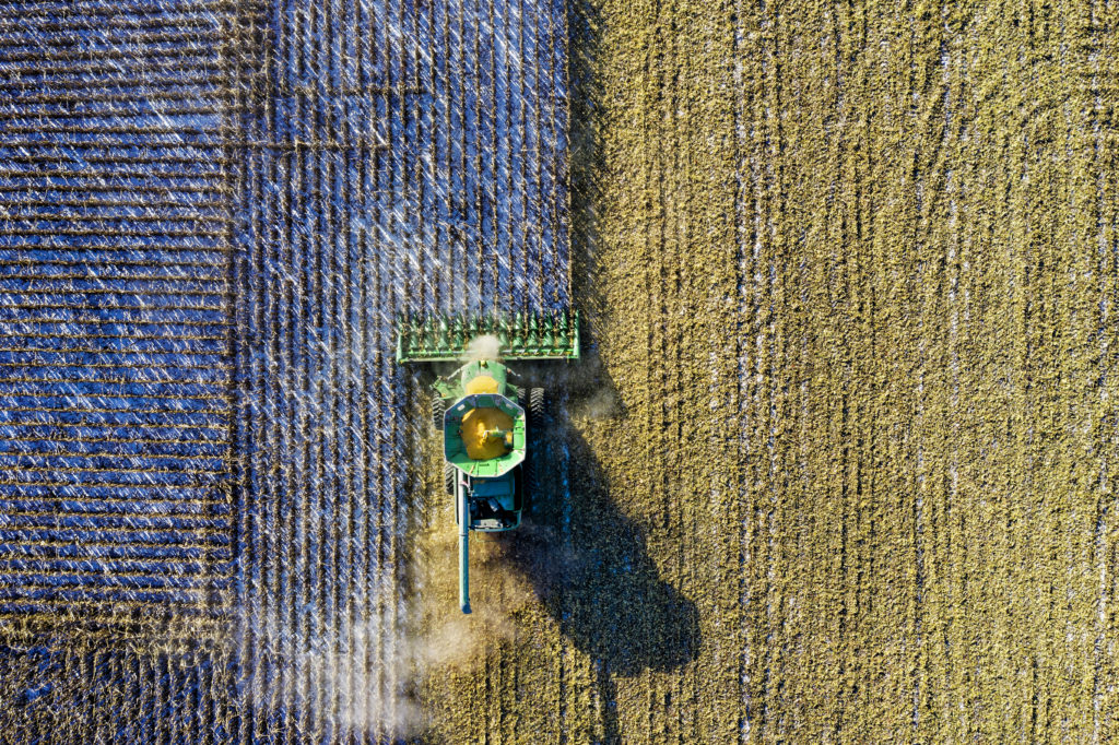 aerial photography farm harvest