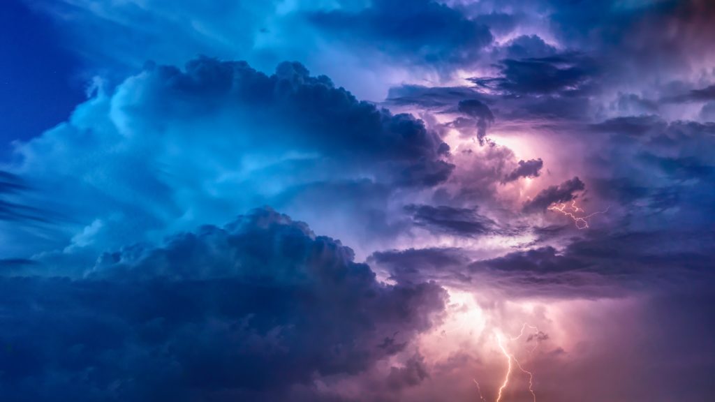 lightning and clouds.